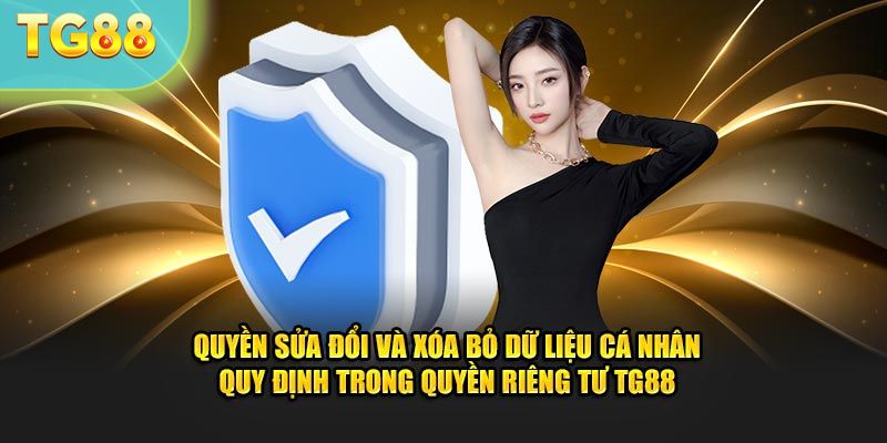 Quyền sửa đổi và xóa bỏ dữ liệu cá nhân quy định trong quyền riêng tư TG88